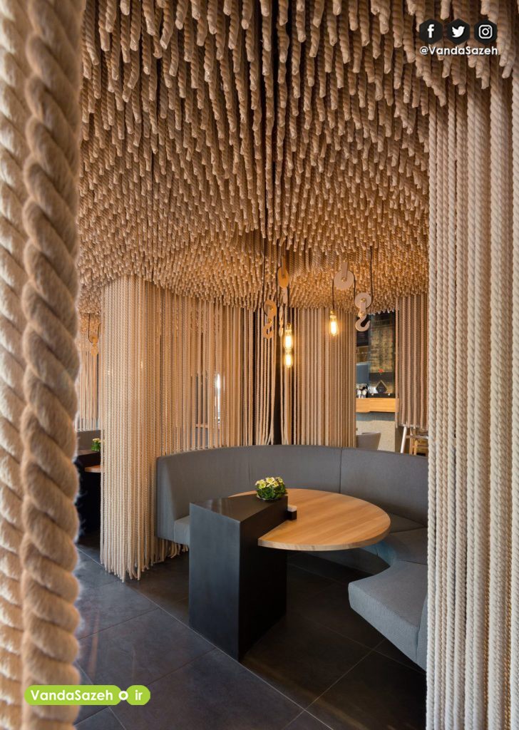 پارتیشن های طنابی در طراحی داخلی رستوران