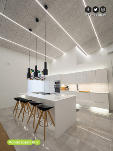 نورپردازی سقف و کابینت آشپزخانه